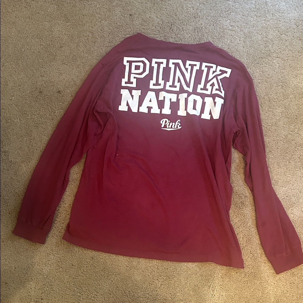 PINK Victoria's Secret Maroon Long Sleeve